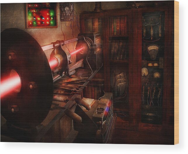 Cyberpunk Wood Print featuring the photograph Steampunk - Photonic Experimentation by Mike Savad