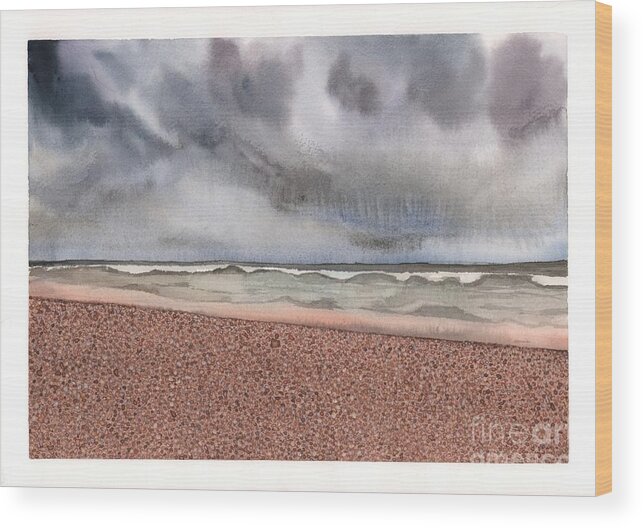 Beach Wood Print featuring the painting Stinson Beach by Hilda Wagner