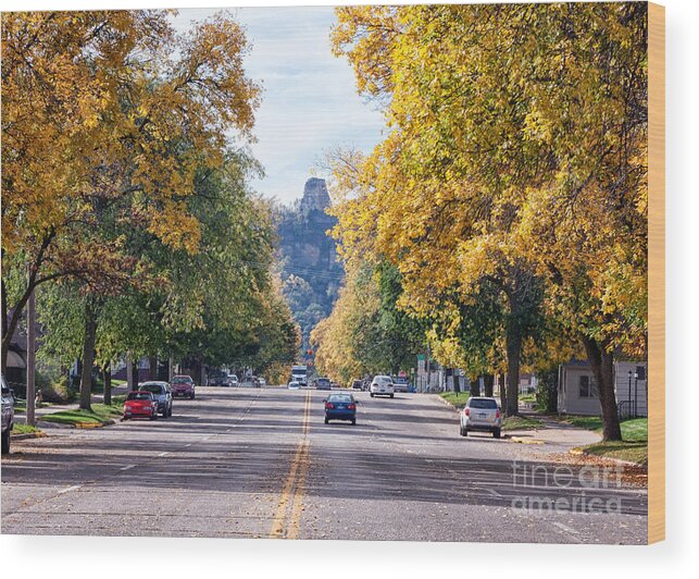 Winona Minnesota Wood Print featuring the photograph Sugarloaf Souvenir - Mankato Avenue by Kari Yearous