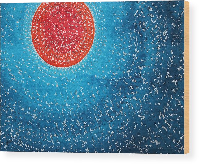 Summer Wood Print featuring the painting Summer Sun original painting by Sol Luckman