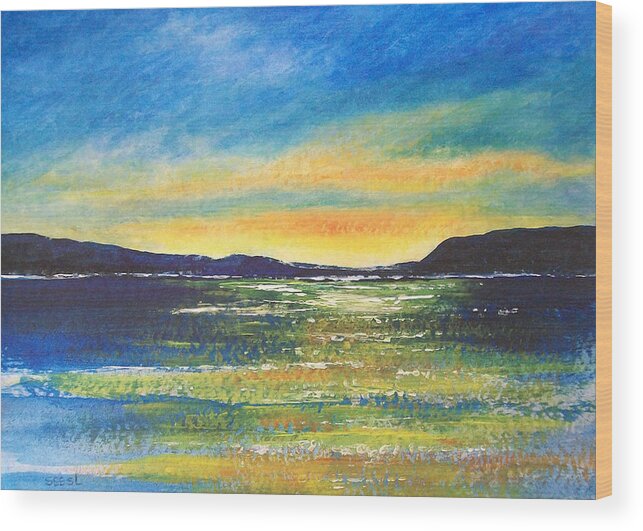 Sunrise Wood Print featuring the painting Sunrise by Jane See