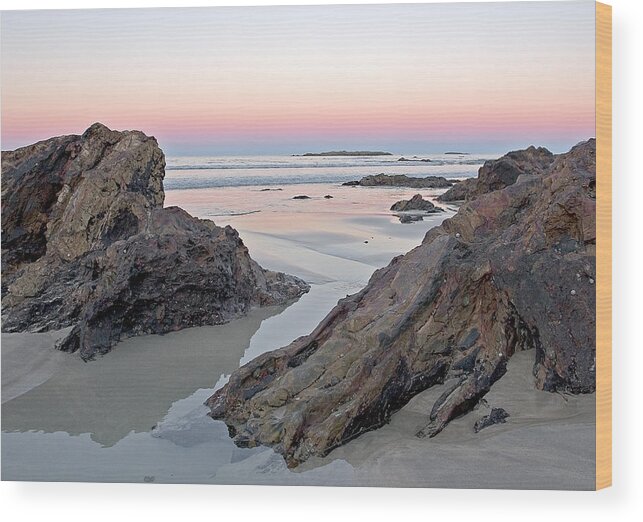 Beach Wood Print featuring the photograph Sunset Denhams Beach. by Steven Ralser