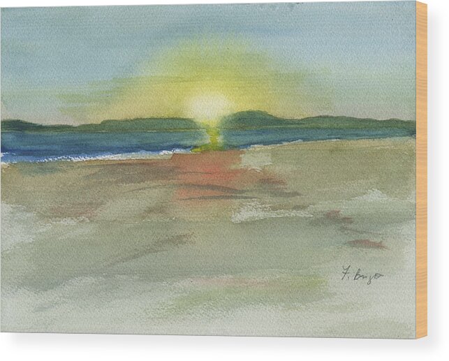 Sunset On Hilton Head Island Wood Print featuring the painting Sunset On Hilton Head Island by Frank Bright