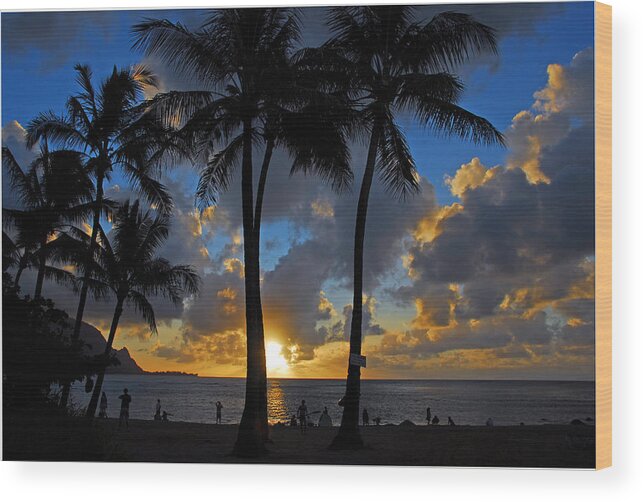 Troical Islands Wood Print featuring the photograph Sunset Silhouettes by Lynn Bauer
