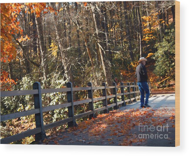 Autumn Wood Print featuring the photograph Sunshine On My Shoulder by Sandra Clark