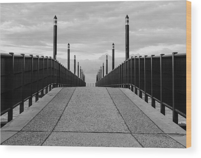 Monochrome Wood Print featuring the photograph Symmetry in black and white by AM FineArtPrints