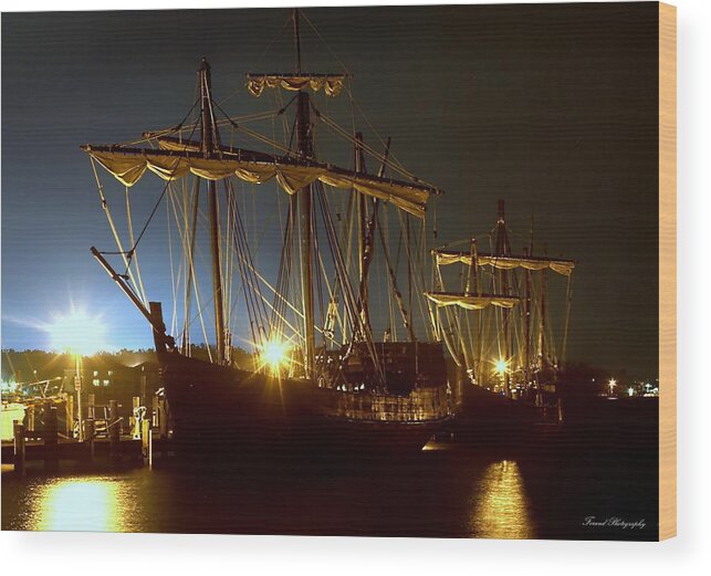 Nina Wood Print featuring the photograph Tall Ships by Debra Forand