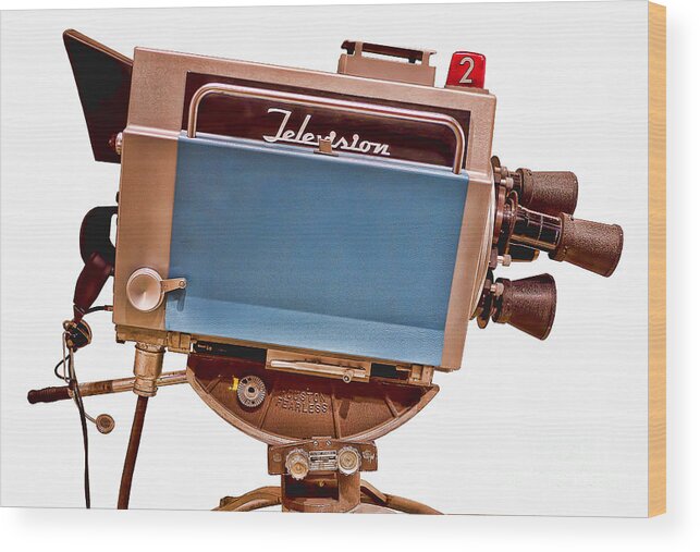 Tv Wood Print featuring the photograph Television Studio Camera HDR by Edward Fielding