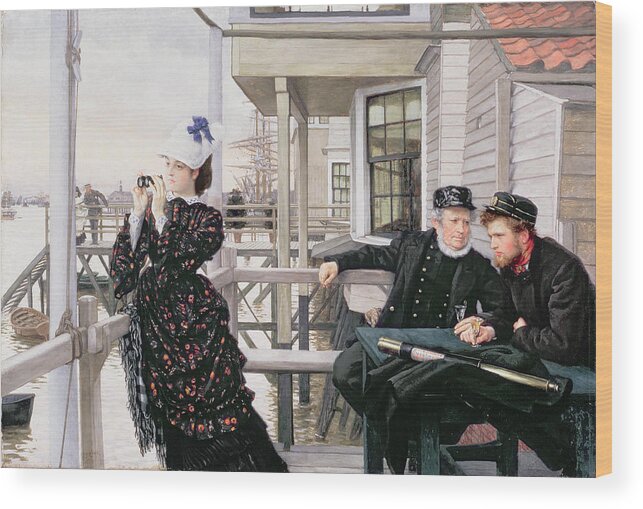 Binoculars Wood Print featuring the painting The Captains Daughter by James Jacques Joseph Tissot