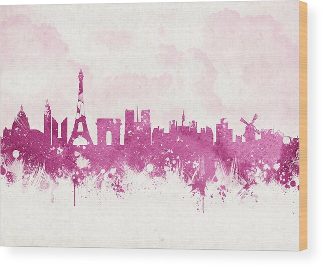 Architecture Wood Print featuring the digital art The City Of Love by Aged Pixel