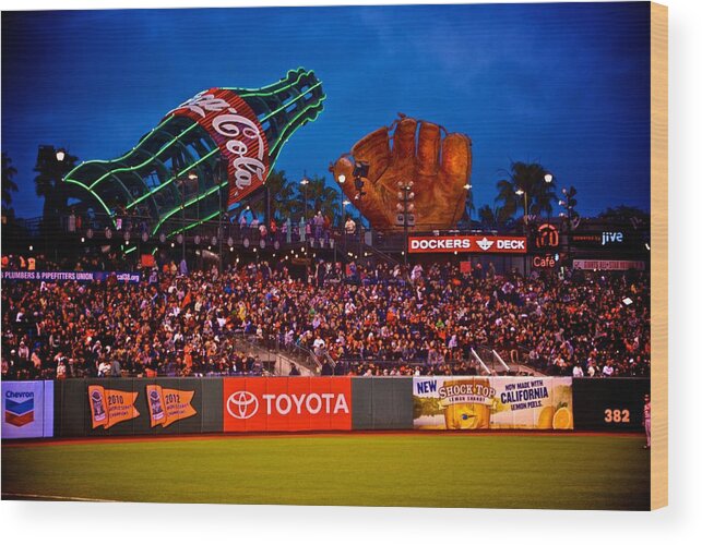 Coka Cola Wood Print featuring the photograph The Coke and Glove by Eric Tressler
