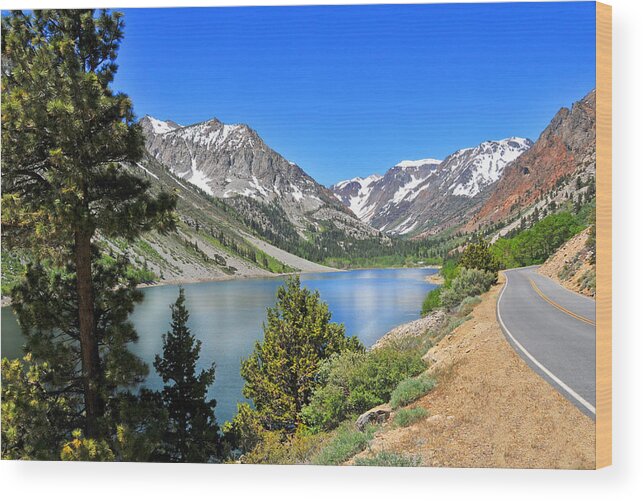 Lundy Wood Print featuring the photograph The Drive by Lundy Lake by Lynn Bauer