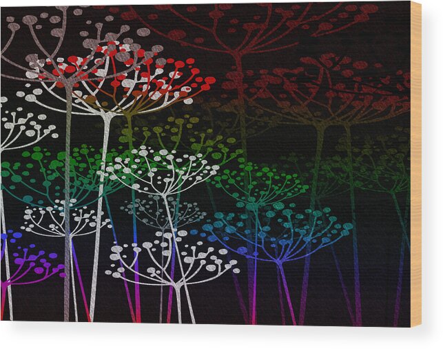 Fred Mefeely Rogers Wood Print featuring the mixed media The Garden Of Your Mind Rainbow 3 by Angelina Tamez