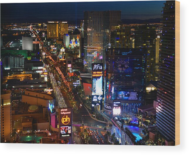 Fine Art Photography Wood Print featuring the photograph The Great Vegas Strip by David Lee Thompson