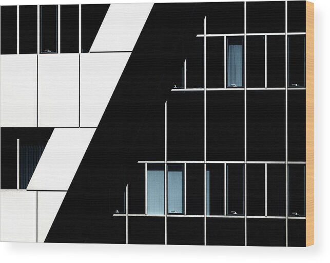 Architecture Wood Print featuring the photograph The Handles by Jeroen Van De