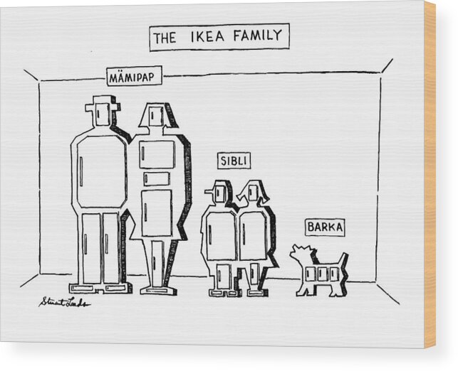 The Ikea Family
(family Pictured As Cabinets With Funny Names)
Furniture Wood Print featuring the drawing The Ikea Family by Stuart Leeds