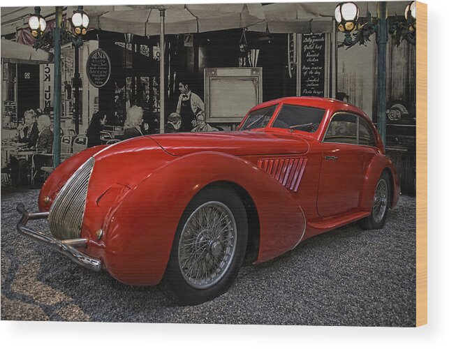 Car Wood Print featuring the photograph The Long Red One by Joachim G Pinkawa