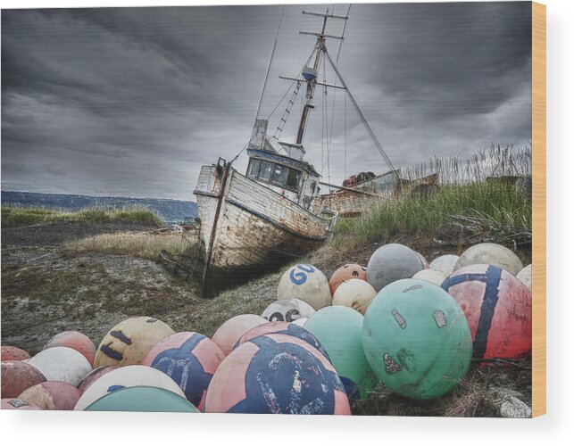 Boats Wood Print featuring the photograph The Lost Fleet Grounded by Ghostwinds Photography