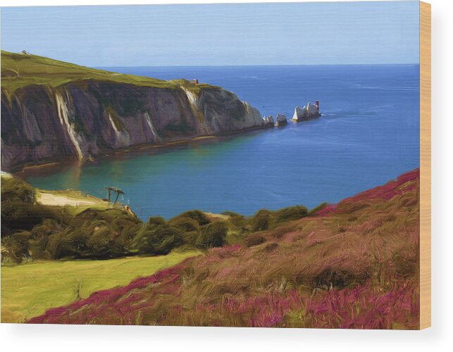 Sea Wood Print featuring the digital art The Needles by Ron Harpham