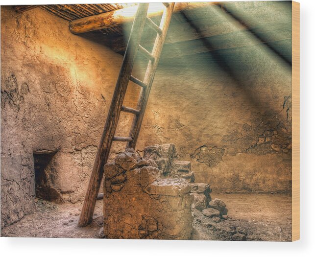 Photograph Wood Print featuring the photograph The Pueblo Cermonial Room by Anna Rumiantseva