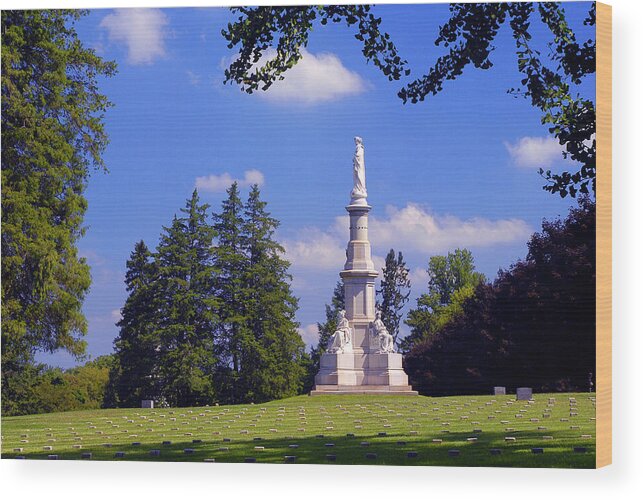 Soldiers Monument Wood Print featuring the photograph The Soldiers Monument by Paul W Faust - Impressions of Light
