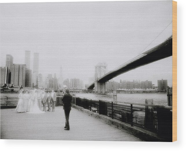 Marriage Wood Print featuring the photograph The Wedding In New York City by Shaun Higson
