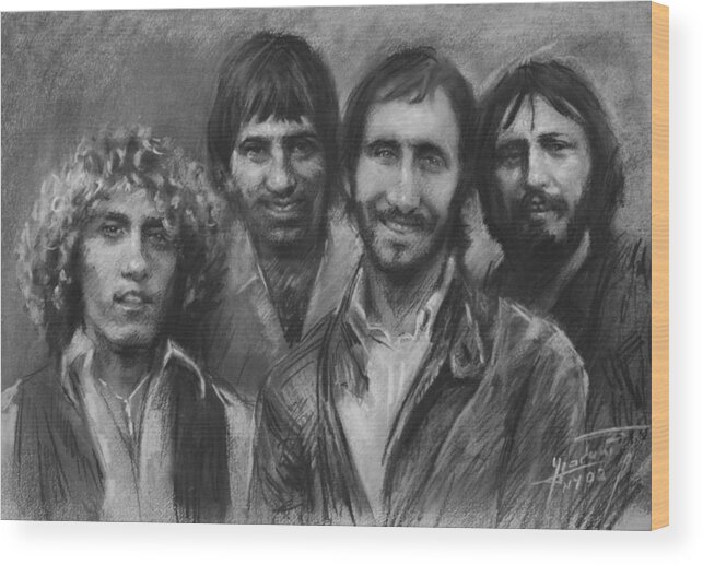 The Who Wood Print featuring the drawing The Who by Viola El