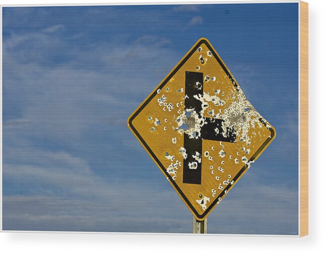 Street Sign Wood Print featuring the photograph The Wild Wild West by Barbara Zahno