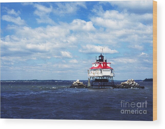 Usa Wood Print featuring the photograph Thomas Point Shoal Lighthouse by Thomas R Fletcher