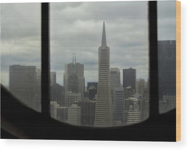 Transamerica Tower Wood Print featuring the photograph Through The Dirty Window by Mark Harrington