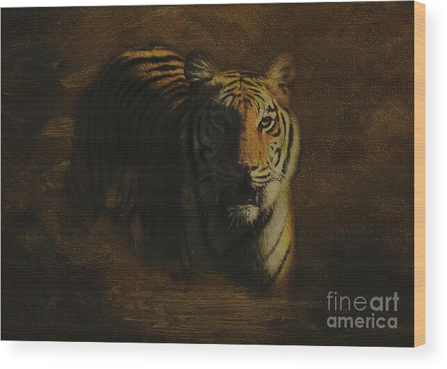 Tiger Wood Print featuring the photograph Tiger Art by Jayne Carney