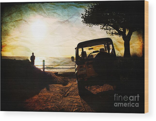 Beach Wood Print featuring the photograph Time to Think by Sabine Jacobs