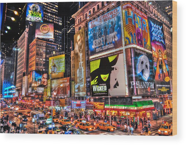 Manhattan Wood Print featuring the photograph Times Square by Randy Aveille