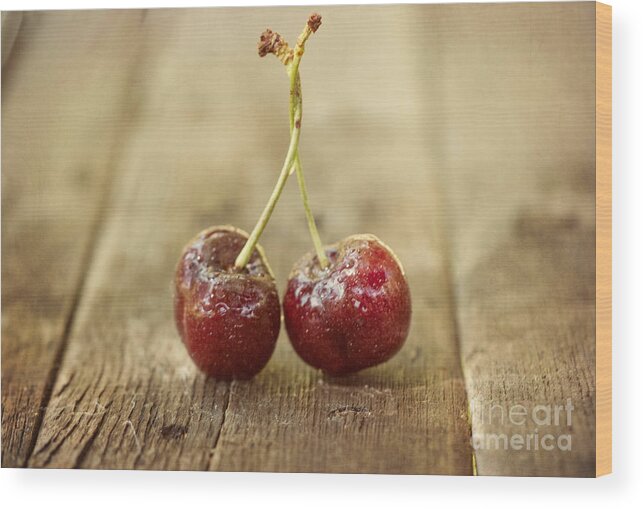 Cherry Wood Print featuring the photograph Together by Juli Scalzi