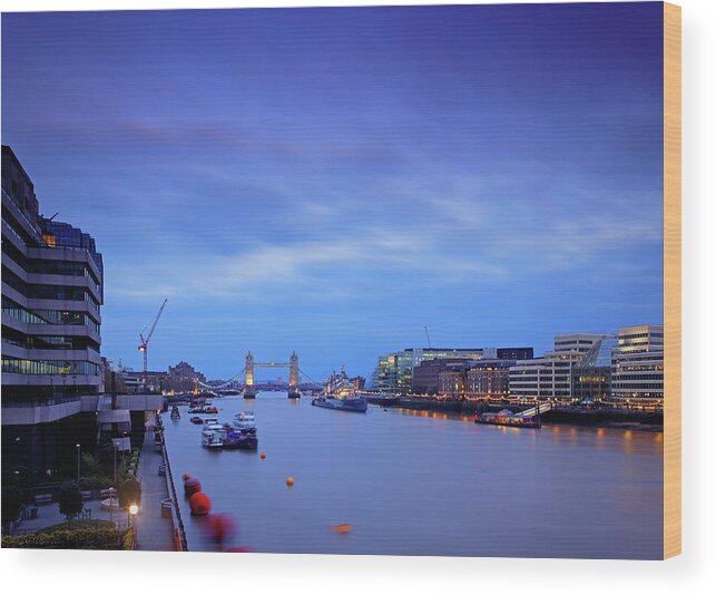 Drawbridge Wood Print featuring the photograph Tower Bridge And The Thames River At by Mammuth