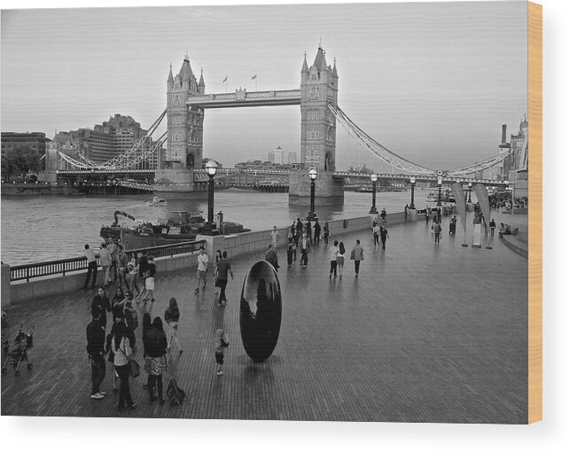 Tower Bridge Wood Print featuring the photograph Tower Bridge C1886 by Venetia Featherstone-Witty