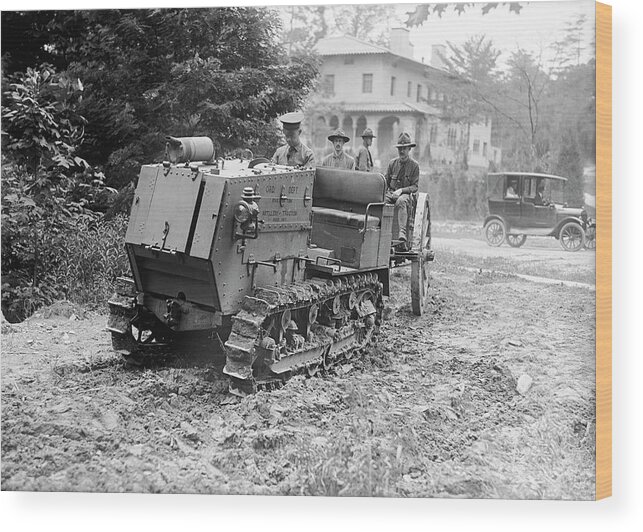 Tractor Wood Print featuring the photograph Tracked Artillery Tractor by Library Of Congress/science Photo Library