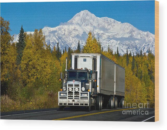 Tractor-trailer Wood Print featuring the photograph Tractor-trailer by Mark Newman