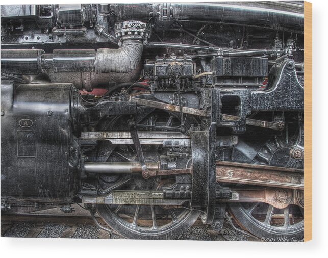 Engineer Wood Print featuring the photograph Train - Engine - 1218 - Norfolk and Western - Built 1950 by Mike Savad