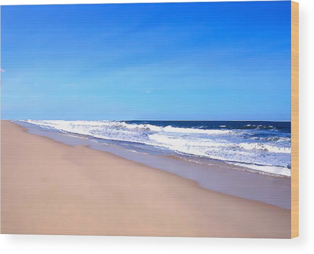 Ocean Painting Wood Print featuring the painting Tranquility II By David Pucciarelli by Iconic Images Art Gallery David Pucciarelli