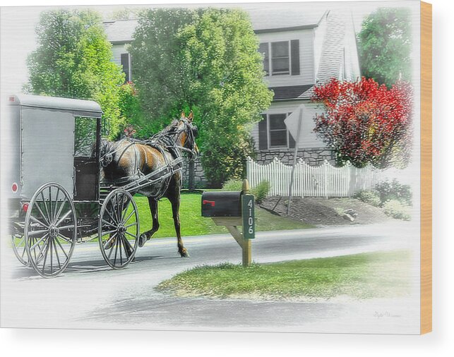 Amish Wood Print featuring the photograph Trotting Along... by Dyle  Warren