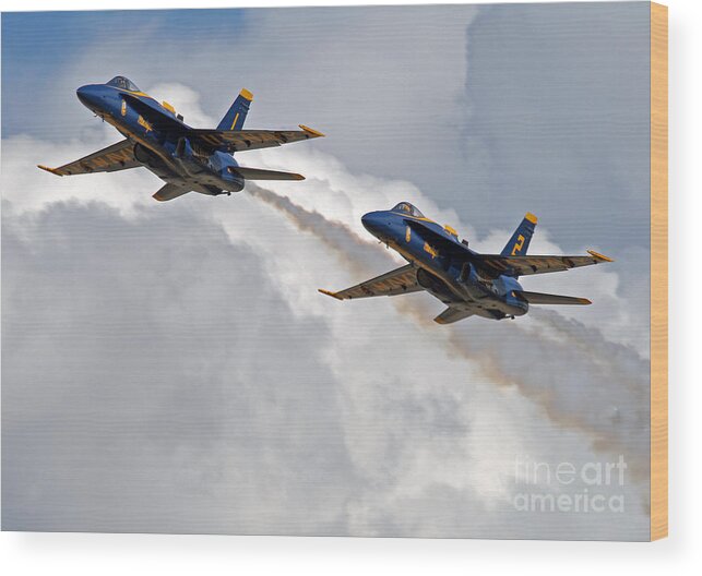 Blue Angels Wood Print featuring the photograph Two Angels by Bob Hislop