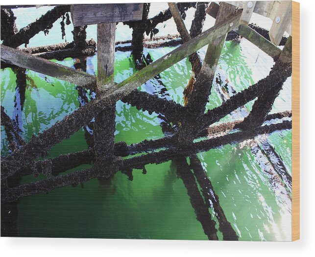 Water Wood Print featuring the photograph Under the Pier by Gerry Bates