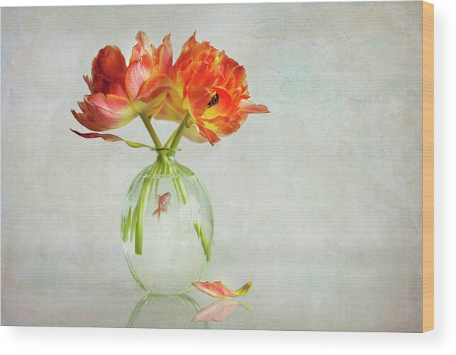 Tulip Wood Print featuring the photograph Untitled by Alida Van Zaane