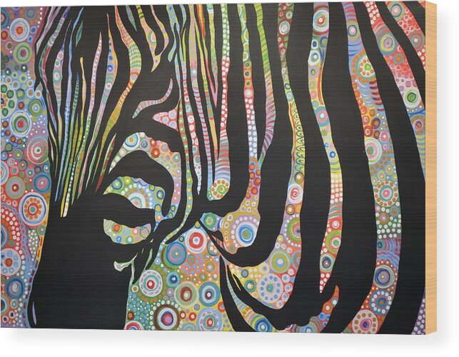 Zebra Wood Print featuring the painting Urban Jungle by Amy Giacomelli