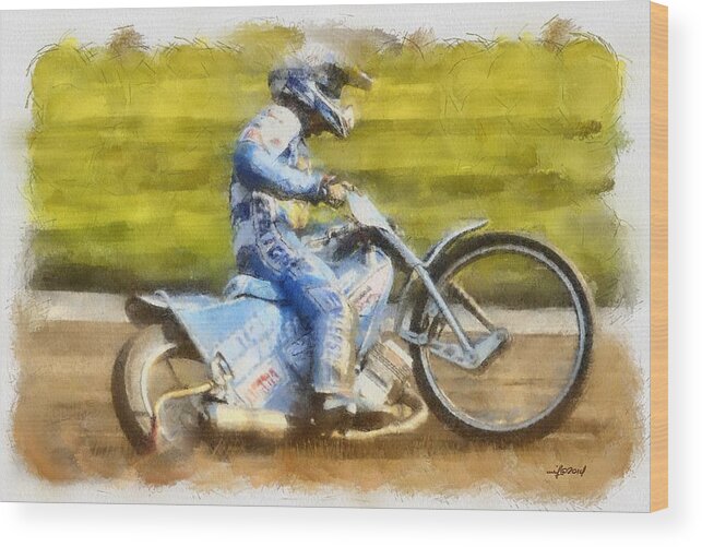 Victory Lap Wood Print featuring the painting Victory Lap by Maciek Froncisz