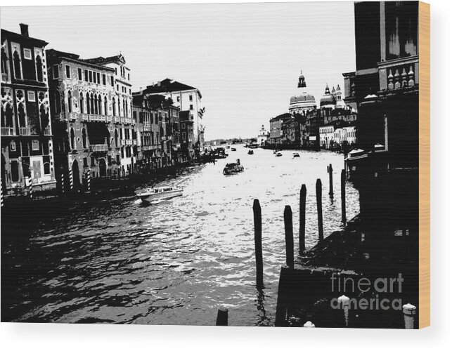 Venice Wood Print featuring the photograph View from Accademia Bridge by Jacqueline M Lewis