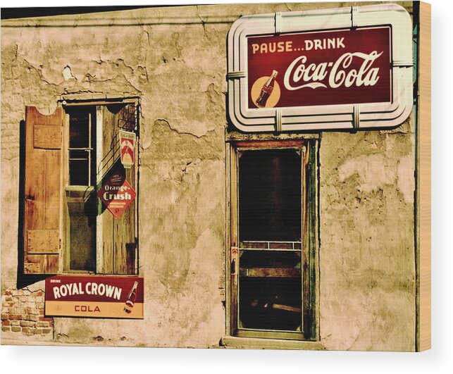 Coke Wood Print featuring the photograph Vintage Colas by Benjamin Yeager