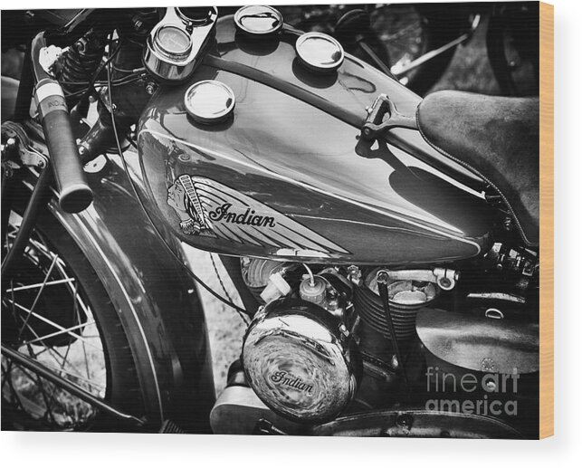 Indian Motorcycles Wood Print featuring the photograph Vintage Indian Motorcycle by Tim Gainey