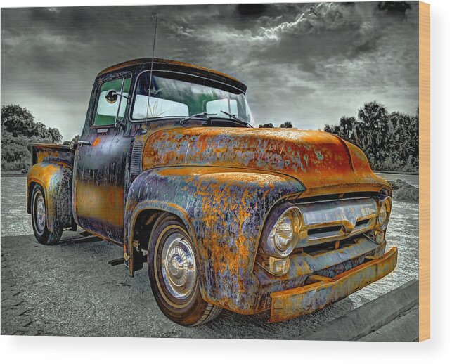 Vintage Wood Print featuring the photograph Vintage Pickup Truck by Mal Bray
